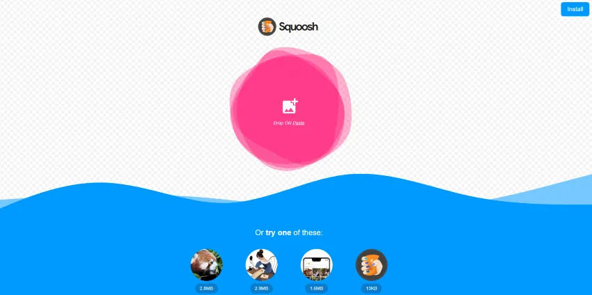 Squooshのトップページ